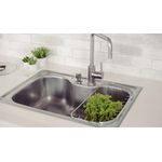 Cuba Sobrepor Tramontina Morgana 60 FX Aço Inox Acetinado com Válvula, Dosador Sabão e Cesta 69x49cm
