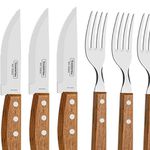Kit Jogo de Churrasco Garfo e Faca Conjunto 12 Peças Jumbo Tramontina