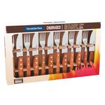 Kit Jogo de Churrasco Garfo e Faca Conjunto 12 Peças Jumbo Tramontina