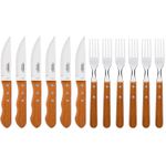 Kit Jogo de Churrasco Garfo e Faca Conjunto 12 Peças Jumbo Tramontina