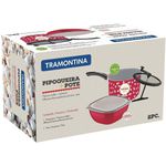 Kit Pipoqueira Tramontina em Alumínio e Pote Paris Vermelho