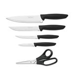 JOGO DE FACAS 6 PCS PLENUS PRETO - SORTIDOS COM LAMINAS ACO