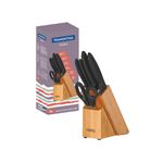 JOGO DE FACAS 6 PCS PLENUS PRETO - SORTIDOS COM LAMINAS ACO