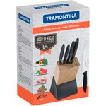 JOGO DE FACAS 6 PCS PLENUS PRETO - SORTIDOS COM LAMINAS ACO