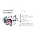 Kit Jogo de Panelas Tramontina Solar 5 Peças 3 Camadas de Alumínio e Aço Inox