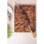 Tábua para Churrasco em Madeira Invertida Teca com Acabamento em Óleo Mineral 45x35 cm - Tramontina