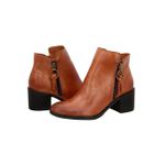 Bota Feminina Terracota Couro Cano Curto