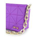 Bolsa Média Alça Dourada Roxa 