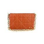 Bolsa Clarice Média Alça Dourada Caramelo