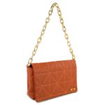 Bolsa Clarice Média Alça Dourada Caramelo