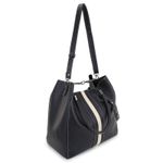 Bolsa Saco Sacola Grande Rebeca Preta com Marfim