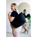 Bolsa de Praia Grande com Necessaire Preta 