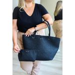 Bolsa de Praia Grande com Necessaire Preta 