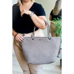Bolsa de Praia Grande com Necessaire Marrom e Nude