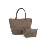Bolsa de Praia Grande com Necessaire Marrom e Nude