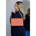 Bolsa Clarice Média Alça Dourada Caramelo