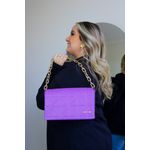 Bolsa Média Alça Dourada Roxa 