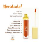 Batom Laranja Intenso Semi Matte | Natural Vegano