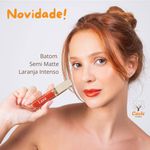 Batom Laranja Intenso Semi Matte | Natural Vegano