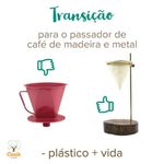 Passador de Café Ajustável de Madeira e Metal Caule