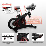 Bicicleta Spinning Profissional S-500 - 4 Níveis - Consport