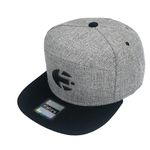 Boné E-STARS 6Panel Aba Reta Cinza e Preto