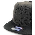 Boné E-STARS Snapback Aba Reta Chumbo e Preto em Feltro Importado