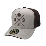 Boné Trucker Rhino Size Boss aba curva Bege e Marrom 