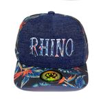 Boné RHINO SIZE Trucker Snapback Aba Curva Jeans e Floral 