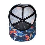 Boné RHINO SIZE Trucker Snapback Aba Curva Jeans e Floral 