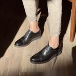 SAPATO MASCULINO OXFORD BROGUE PRETO - PARIS RHOUKER