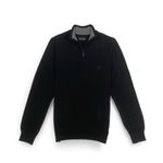 TRICOT CLÁSSICO MASCULINO MEIO ZIPER GOLA ALTA PRETO - RHOUKER