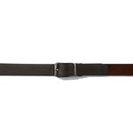 CINTO SOCIAL COURO DUPLA FACE TEXTURIZADO MARROM CONHAQUE E MARROM CAFÉ 3 CM RHOUKER