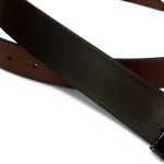 CINTO SOCIAL COURO DUPLA FACE TEXTURIZADO MARROM CONHAQUE E MARROM CAFÉ 3 CM RHOUKER