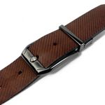 CINTO SOCIAL COURO DUPLA FACE TEXTURIZADO MARROM CONHAQUE E MARROM CAFÉ 3 CM RHOUKER