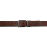 CINTO SOCIAL COURO DUPLA FACE TEXTURIZADO MARROM CONHAQUE E MARROM CAFÉ 3 CM RHOUKER