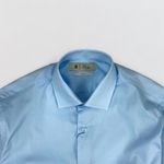 CAMISA COLARINHO ITALIANO CLASSICA SLIM FIT 100% ALGODÃO AZUL CLARO RHOUKER