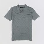 POLO TRICOT LEVE JAQUARD CINZA