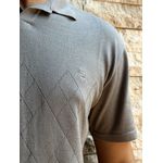 POLO TRICOT LEVE JAQUARD CINZA