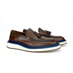 SAPATO COURO MASCULINO LOAFER BROWN - OSLO TASSEL RHOUKER