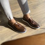 SAPATO COURO MASCULINO LOAFER BROWN - OSLO TASSEL RHOUKER