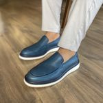 SAPATO MASCULINO COURO LOAFER AZUL - OSLO RHOUKER