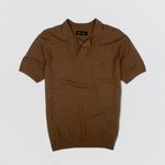 POLO TRICOT LEVE DETALHE GOLA MARROM