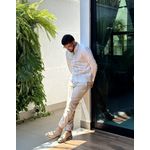 CALÇA LINHO VISCOSE E ELASTANO BOLSO FACA CRU