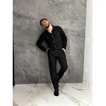 CALÇA LINHO VISCOSE E ELASTANO BOLSO FACA PRETA