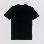 POLO TRICOT LEVE JAQUARD PRETO
