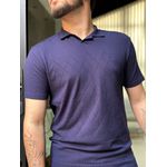 POLO TRICOT LEVE JAQUARD AZUL MARINHO