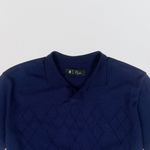 POLO TRICOT LEVE JAQUARD AZUL MARINHO