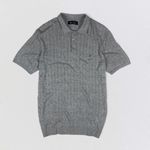 POLO TRICOT LEVE PONTO CORRENTE CINZA MESCLA