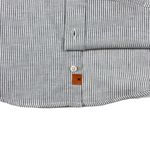 CAMISA SLIM ML CINZA LISTRADO RHOUKER